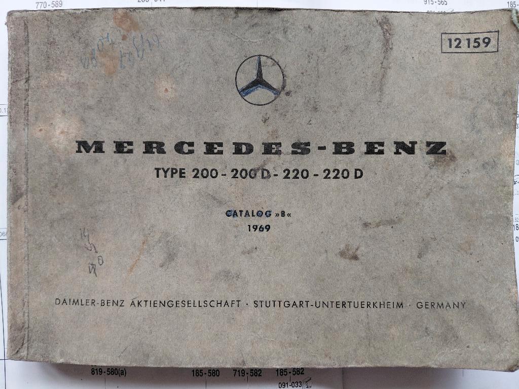 Catalogue de pièces Mercedes Benz 200 220 W115 b 1969, Enlèvement