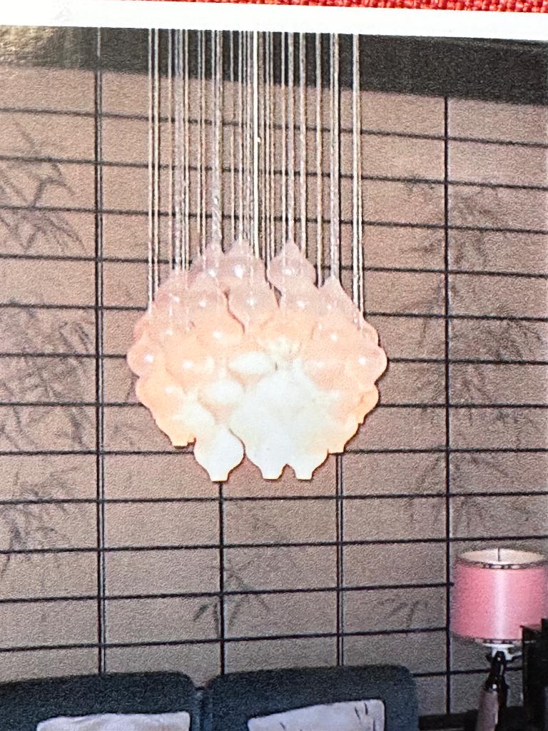 Kalmar Tulipan lamp, glas en metaal, vintage 1960s-1970s, Enlèvement ou Envoi, Utilisé, Verre, Vintage sixties - seventies