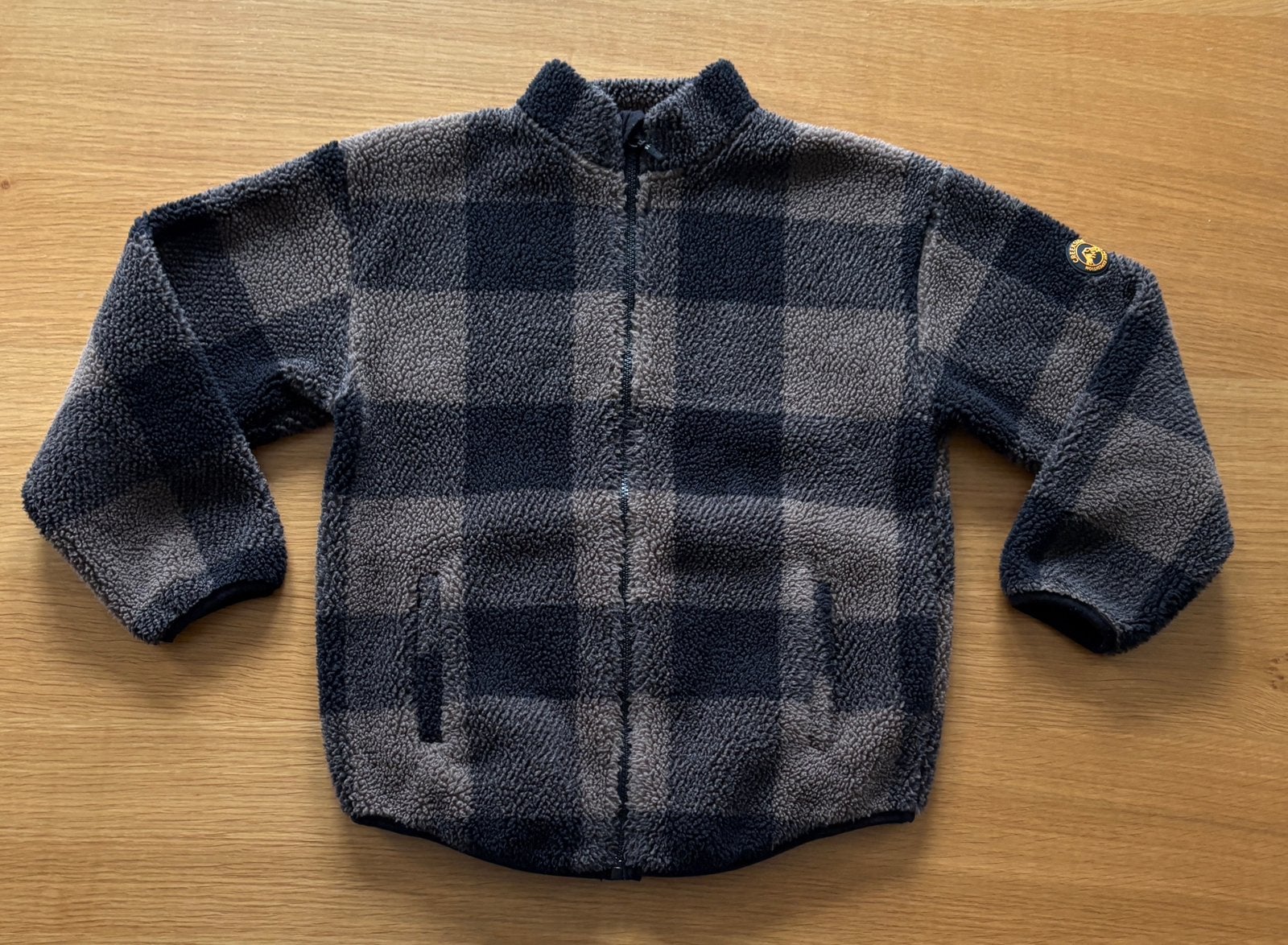 Teddy / Gilet zippé bien chaud noir/marron - 10 ans - 9€, Enfants & Bébés, Enlèvement ou Envoi, Comme neuf, Garçon, Autres types
