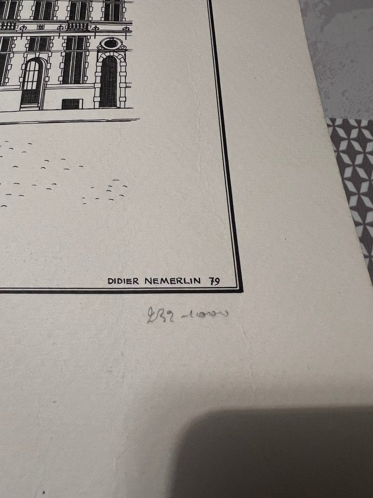 Litho op papier, Didier Nemerlin - A Bruxelles, A l'angle d, Antiquités & Art, Enlèvement ou Envoi, Autres sujets, Lithographie