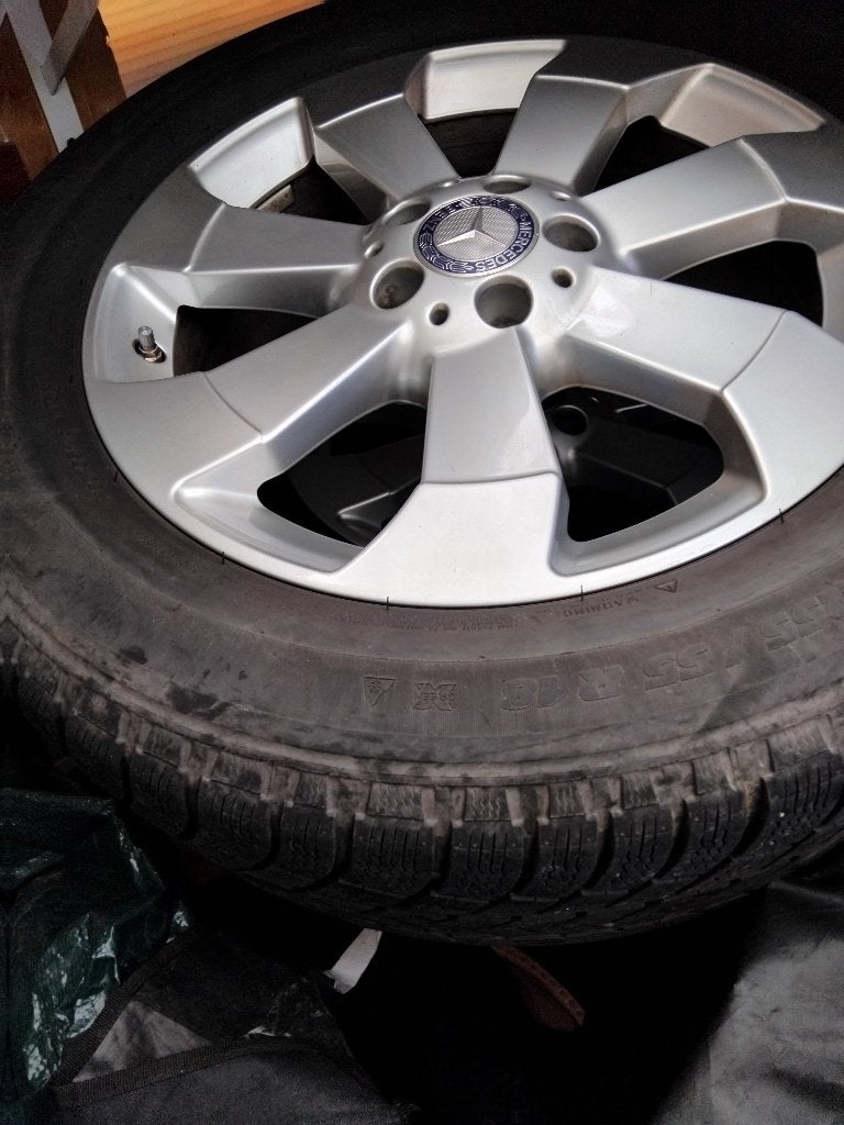 4 jantes avec pneus hiver michelin 255/55/18  105H, Pneus et Jantes, Pneus hiver, 255 mm, 18 pouces