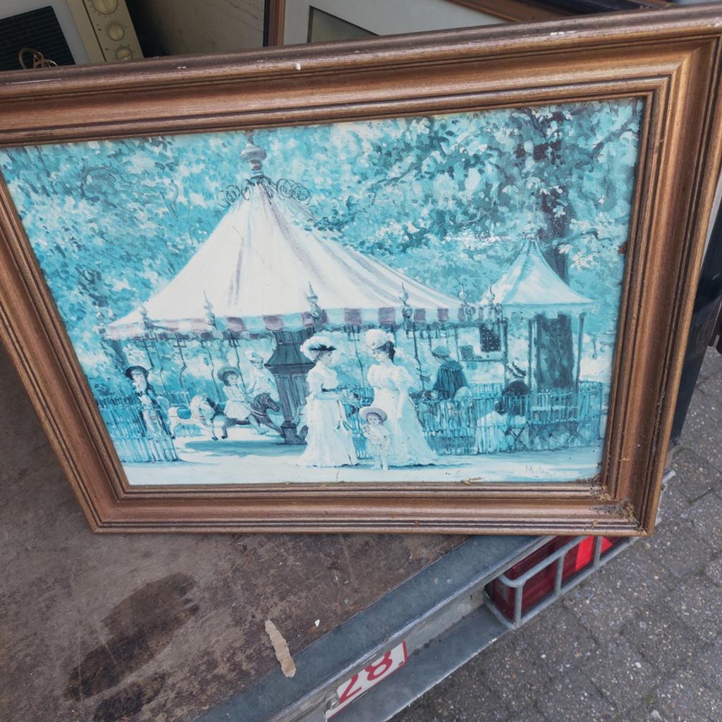 Mooi olieverf schildery gesigneerd, Antiek en Kunst, Ophalen