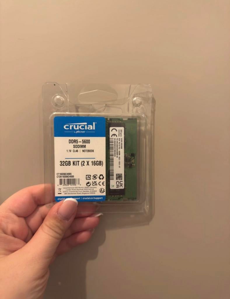 16GB DDR5, Computers en Software, RAM geheugen, Ophalen of Verzenden, Zo goed als nieuw, DDR5, Laptop