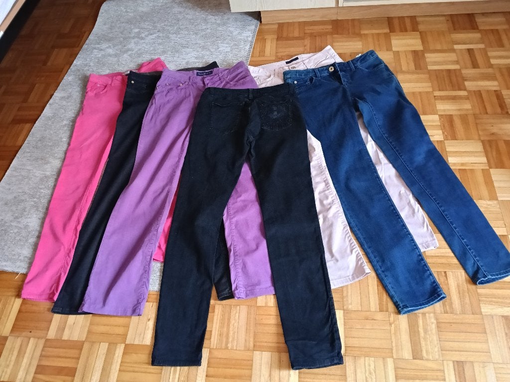 Trussardi Jeans broeken 42/28 -40/26 (rood) 44/30 roze, Overige kleuren, Lang, Trussardi, Gedragen