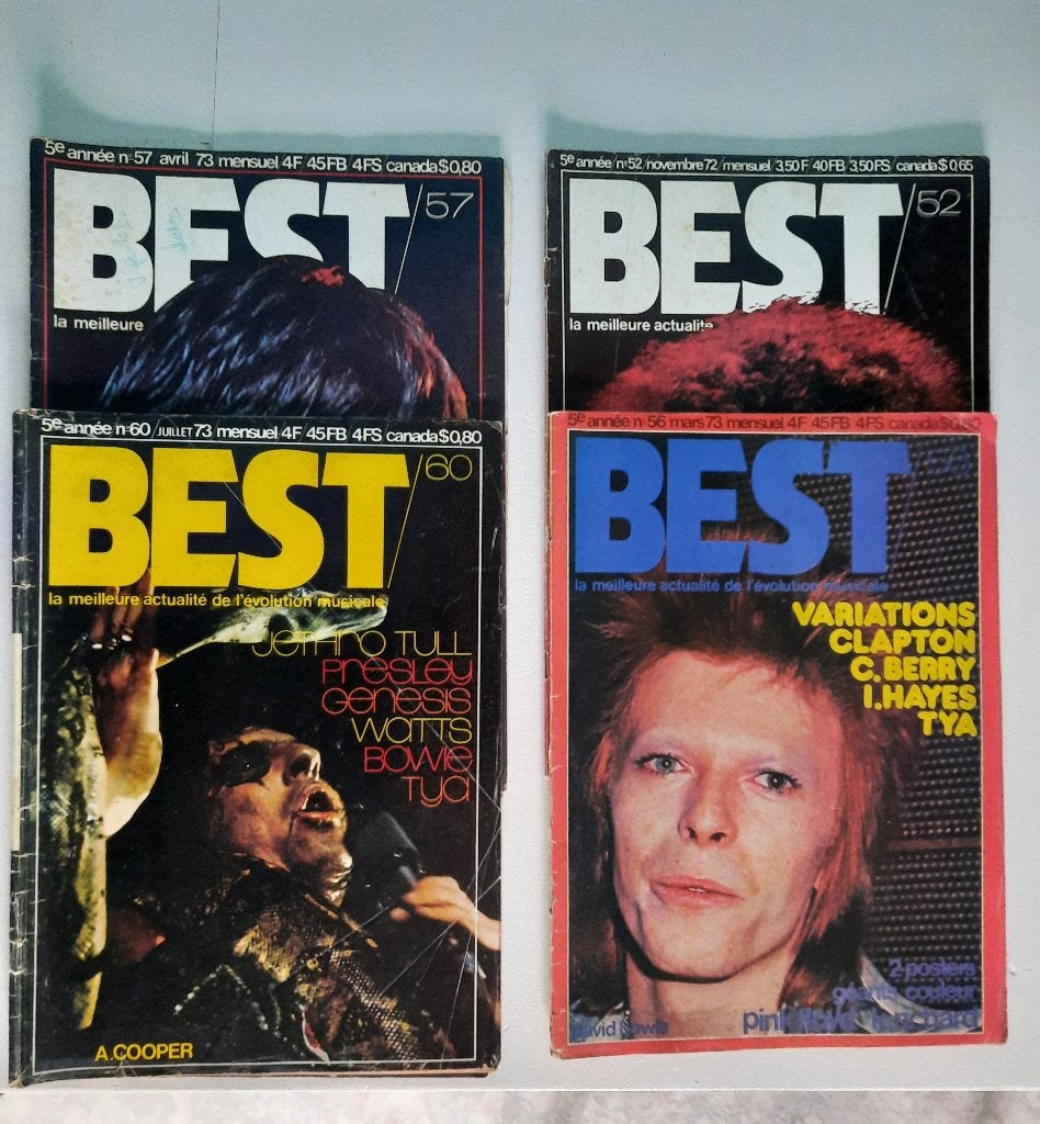 Magazine rock Best, 4 n vintage 1972 - 73., Enlèvement ou Envoi
