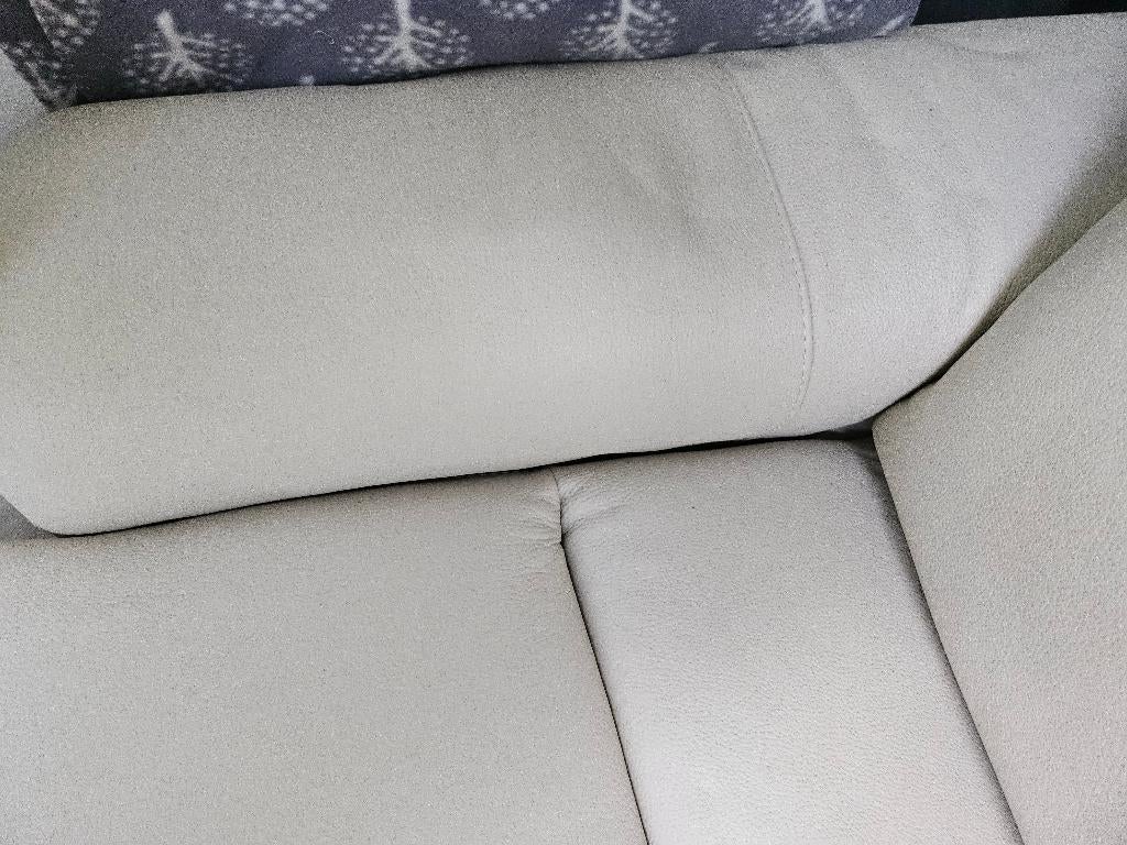Lederen Zetel gebroken wit, Huis en Inrichting, Ophalen, 250 tot 300 cm, 75 tot 100 cm, Rechte bank