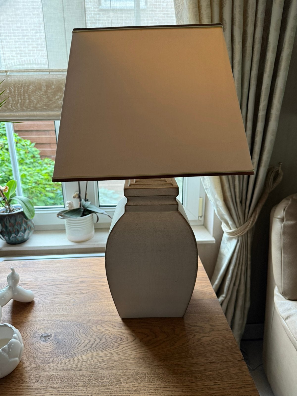 Beige lampenkap met dun bruin/goud boordje, Enlèvement ou Envoi, Comme neuf, Beige