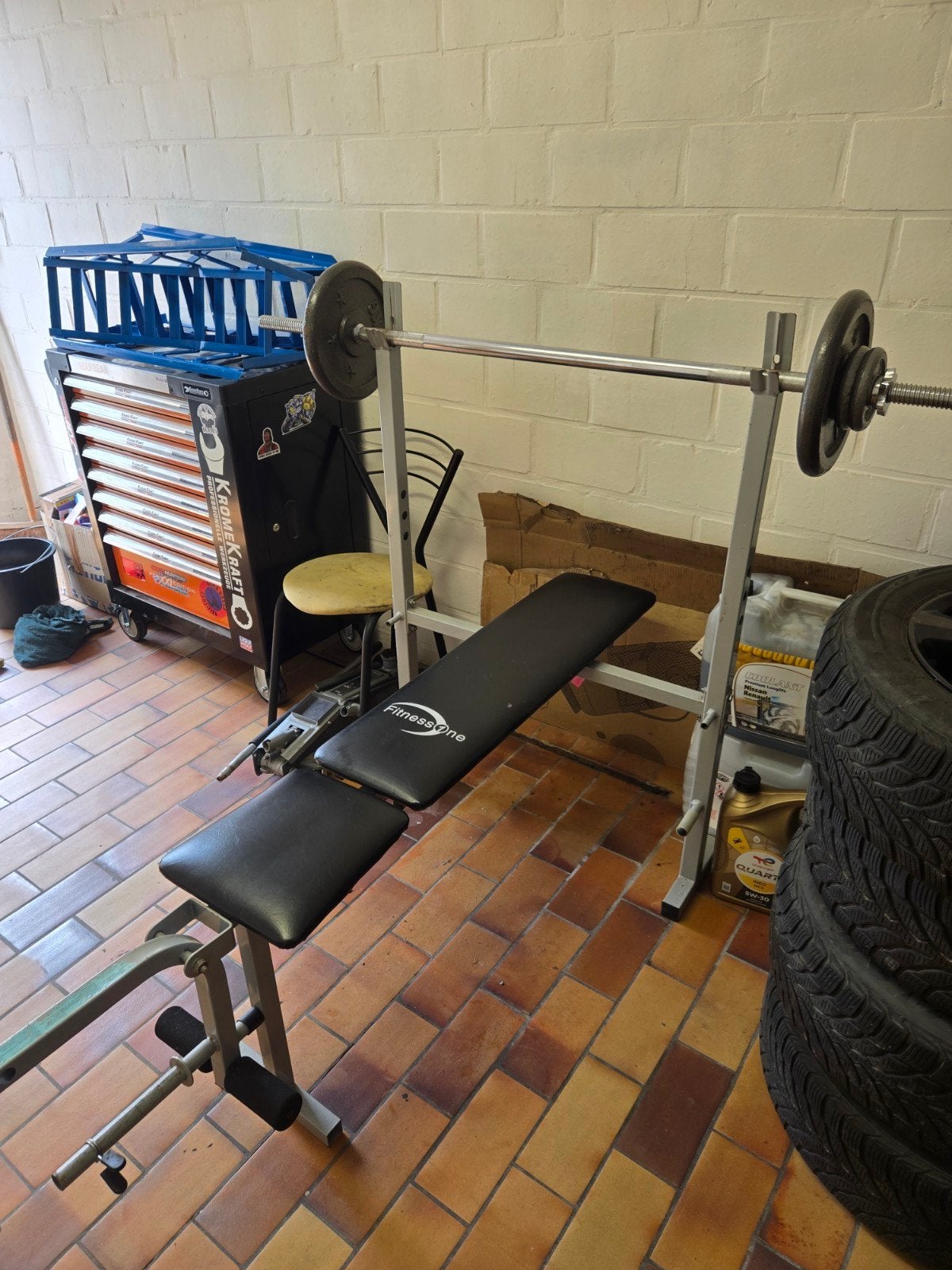 Benchpress te koop, Sport en Fitness, Ophalen, Gebruikt, Benen, Fitnessbank