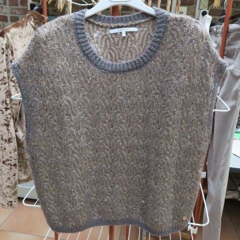 Oversized debardeur nieuw grijs bruin Xandres mt 42-44, Kleding | Dames, Bruin, Maat 42/44 (L), Nieuw, Ophalen of Verzenden