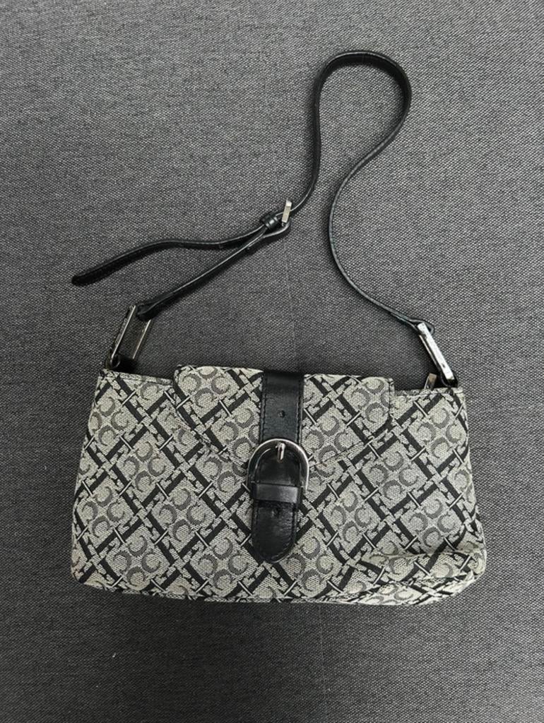 Vintage Claudio Ferrichi tas, Enlèvement ou Envoi, Comme neuf, Gris, Sac à main