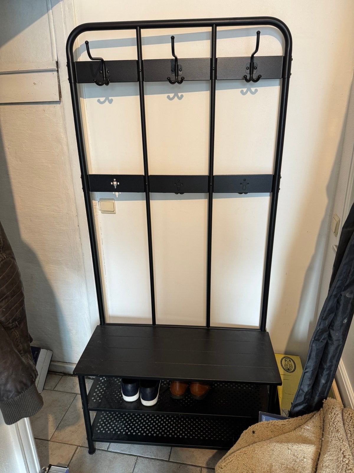 Kapstok + schoenrek IKEA PINNIG, Maison & Meubles, Comme neuf, Autres types, Métal, 150 à 200 cm