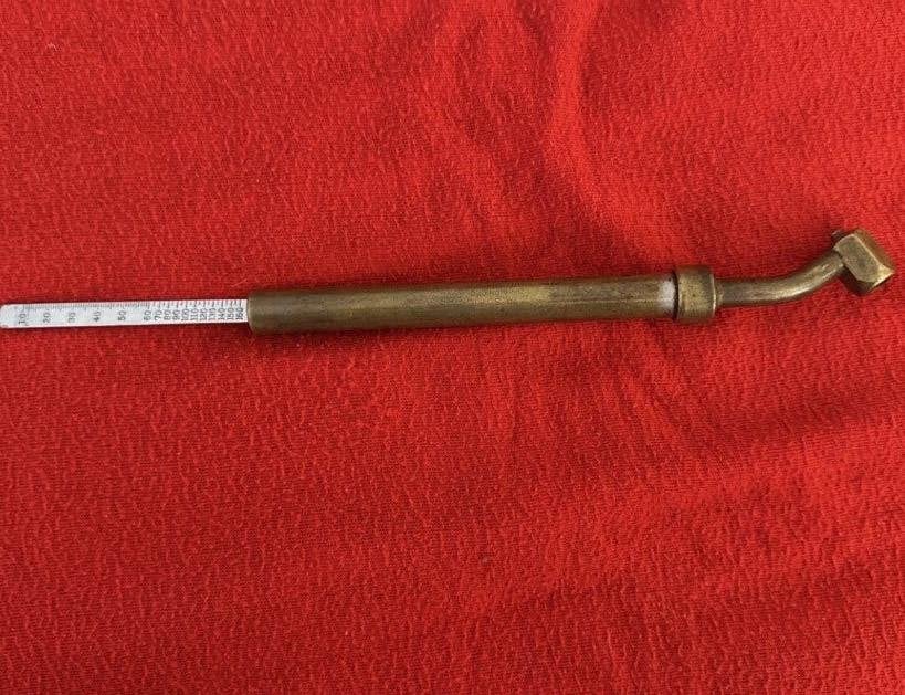 Vintage Schrader Service Bandenmeter Messing 0-160 PSI, Antiek en Kunst, Ophalen of Verzenden