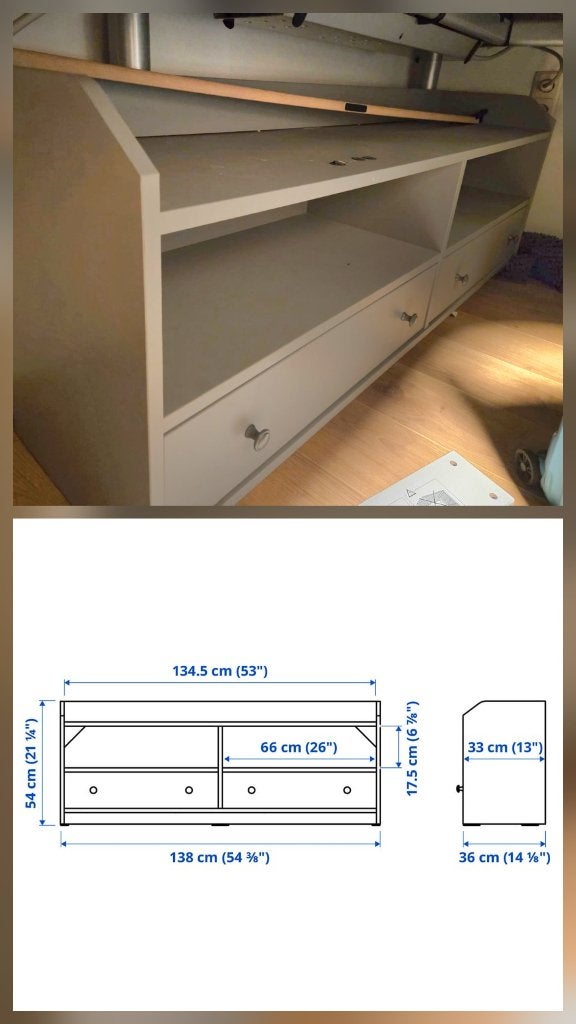 Ikea TV stand, Ophalen, Gebruikt, 100 tot 150 cm, Minder dan 100 cm