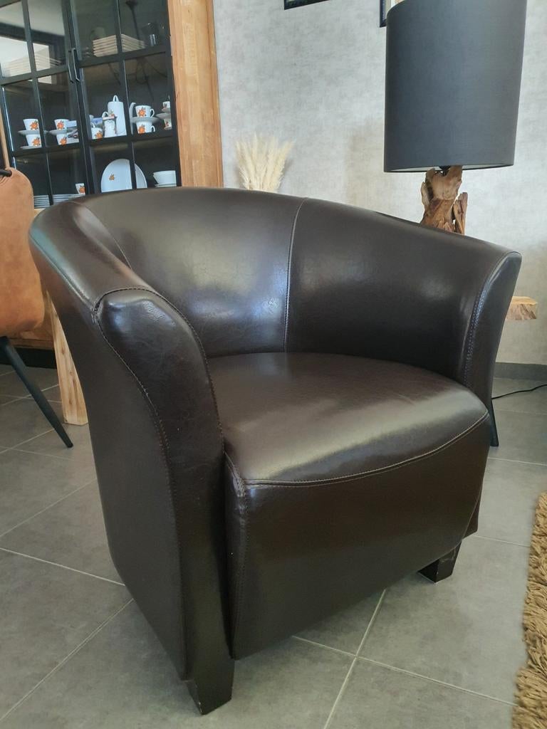 Kuipzetel leder, Huis en Inrichting, Fauteuils, Ophalen