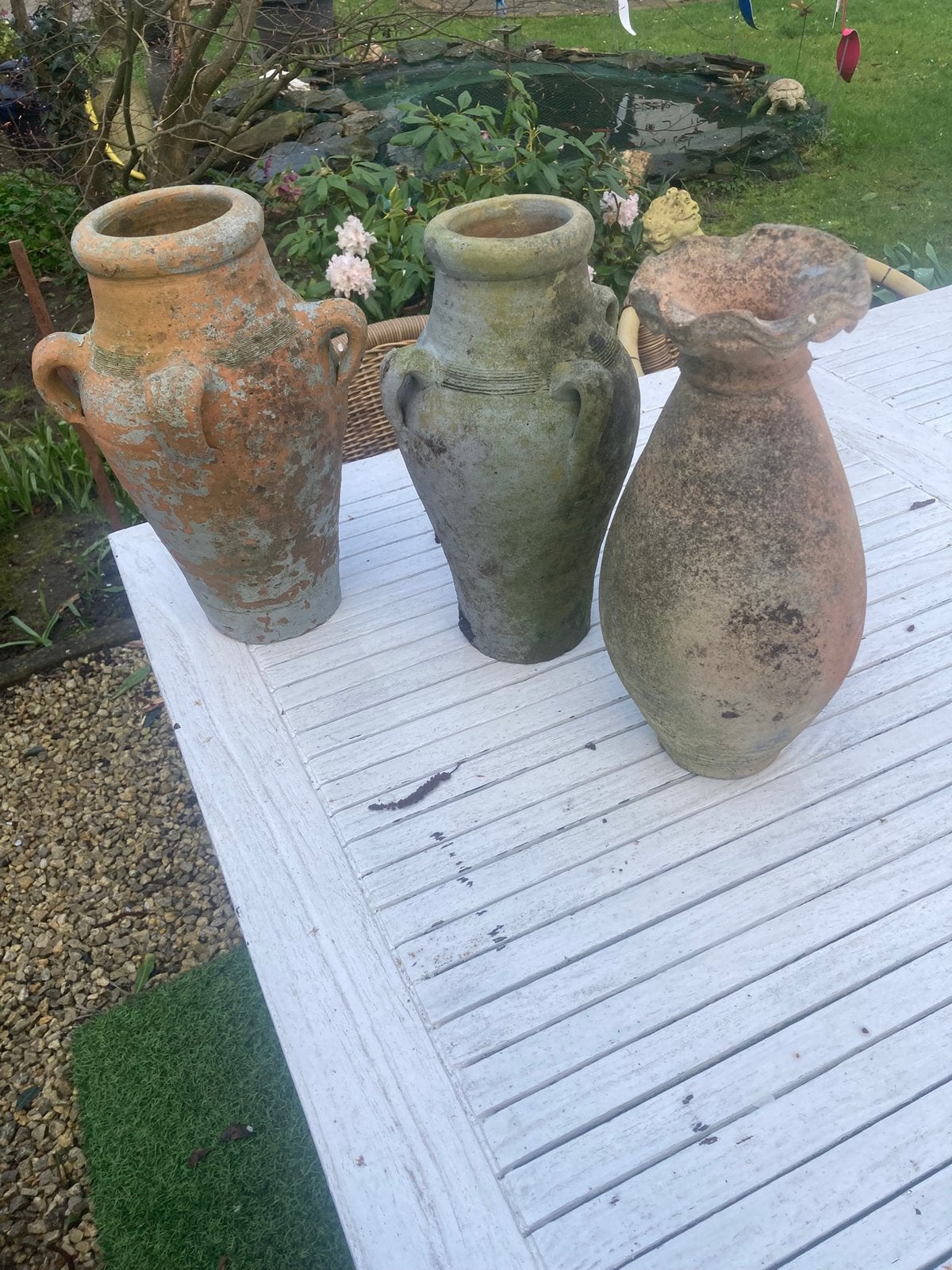 3 terracotta vazen, Ophalen, Zo goed als nieuw