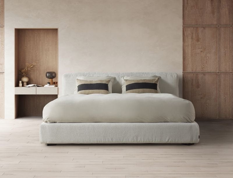 Gestoffeerd bedkader (excl. matras) 160x200cm - wit, Huis en Inrichting, Slaapkamer | Bedden, Nieuw, Tweepersoons, 160 cm, 200 cm
