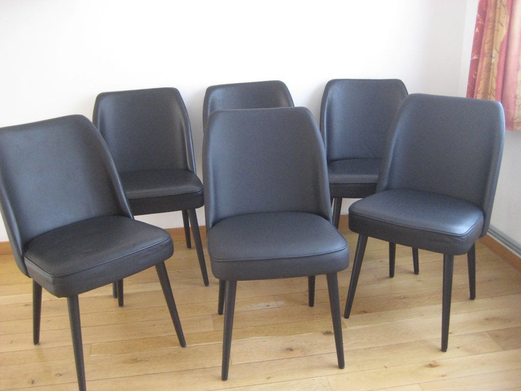 Eetkamerstoelen, Huis en Inrichting, Stoelen, Ophalen, Zwart, Zo goed als nieuw, Leer