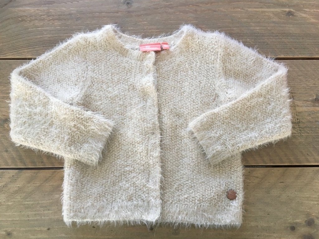 Gilet écru chaud et moelleux JBC avec fil doré taille 98, Enlèvement ou Envoi, Pull ou Veste, JBC, Comme neuf