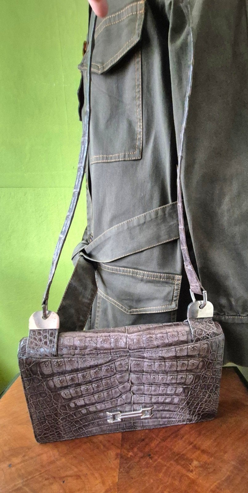 Sac vintage en cuir de crocodile, Enlèvement ou Envoi