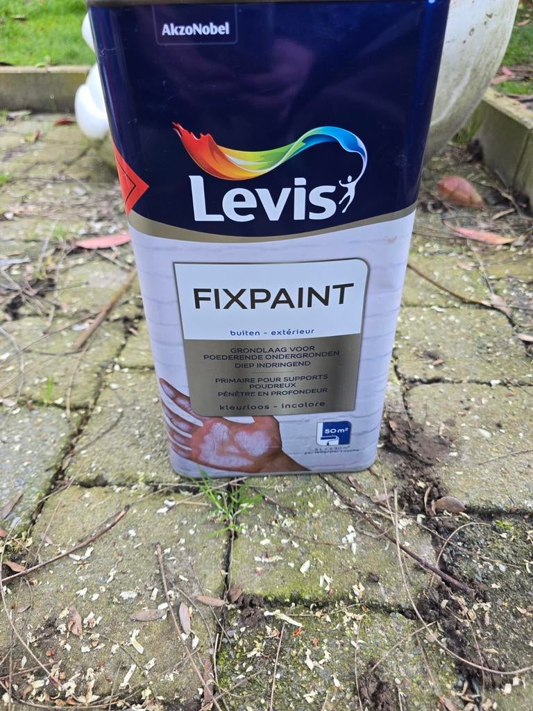 Levi´s fixpaint kleurloos 5 liter. Niet gebruikt ongeopend., Bricolage & Construction, Peinture, Vernis & Laque, Neuf, Autres couleurs