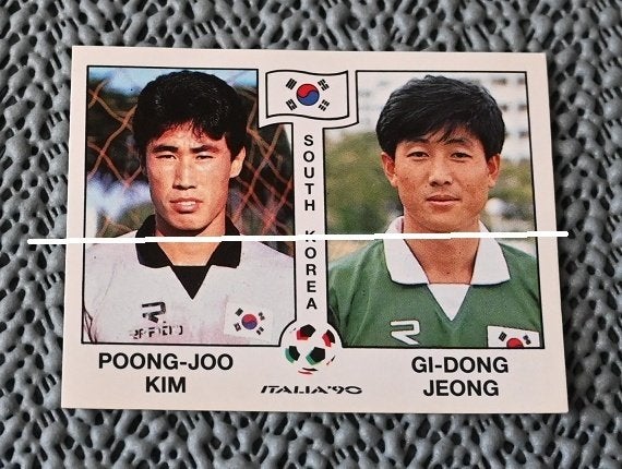 Panini Italia 90 Zuid Korea Poong-Joo Kim en Gi-Dong Jeong, Verzenden, Nieuw, Poster, Plaatje of Sticker