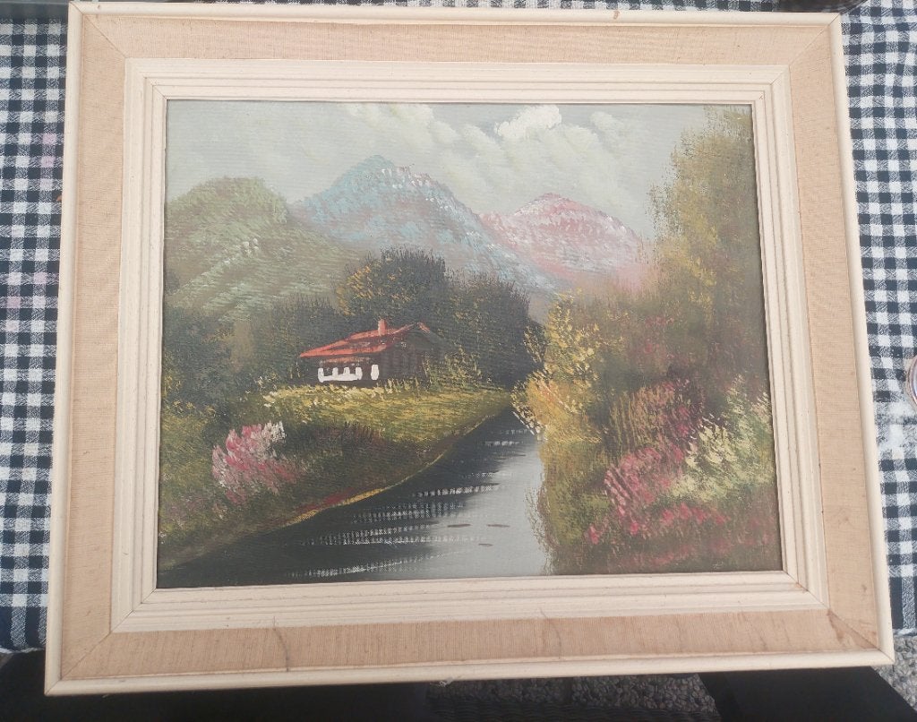 En vente : une peinture à l'huile sur toile, Antiquités & Art, Art | Peinture | Classique, Enlèvement, Classique, Paysage, Toile