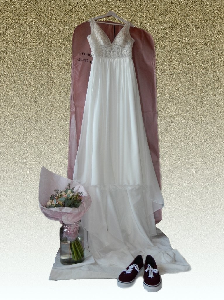 Trouwkleed/Bruidsjurk, wit, geschatte maat 44/48, Comme neuf, Enlèvement, Robe de mariée, Bruidsmode just for you