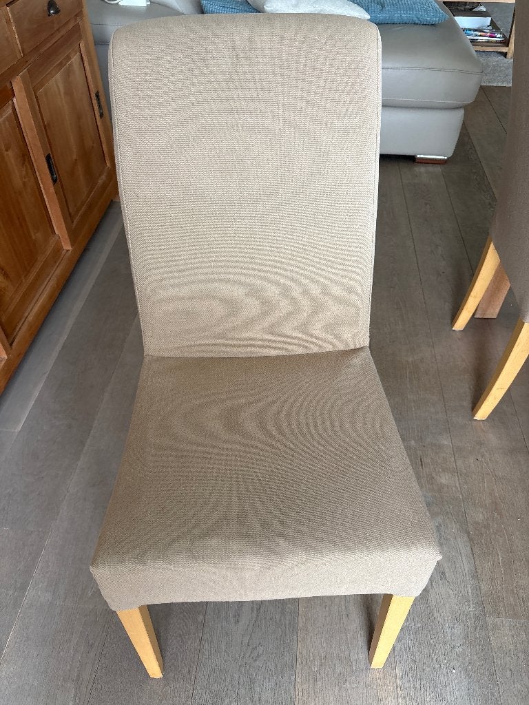 6 Eetkamerstoelen, Maison & Meubles, Autres couleurs, Enlèvement, Taupe, Bois