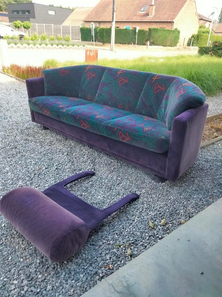1980s vintage Postmodern design zetel 3-zit Leolux Memphis, Ophalen, Gebruikt, Driepersoons, 75 tot 100 cm