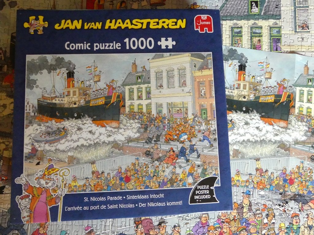 Puzzle VAN HAASTEREN : L'arrivée au port de Saint Nicolas, Enlèvement ou Envoi, 500 à 1500 pièces, Comme neuf, Puzzle