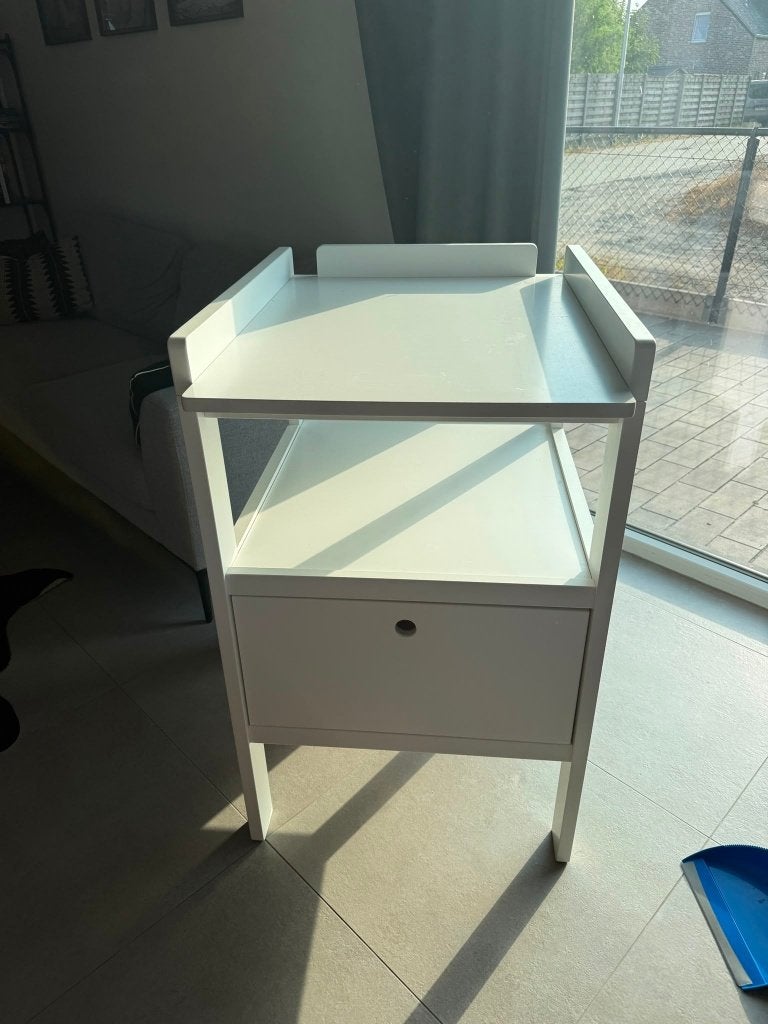 Verzorgingstafel wit, Kinderen en Baby's, Kinderkamer | Commodes en Kasten, Ophalen, Gebruikt, Minder dan 75 cm, 70 cm of meer