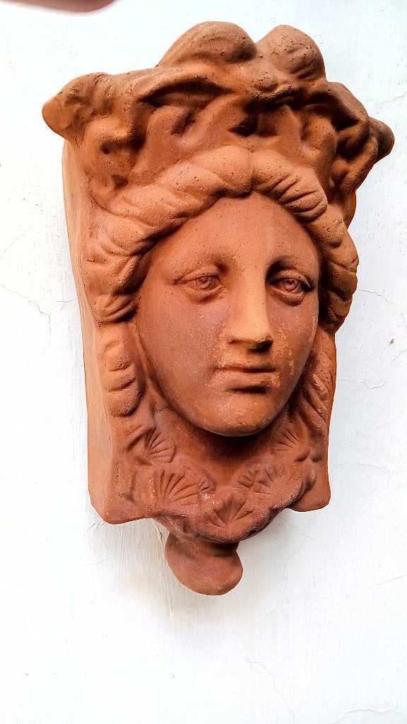 Terracotta bloempot muur Italiaans., Ophalen, Gebruikt, Overige vormen, Terracotta