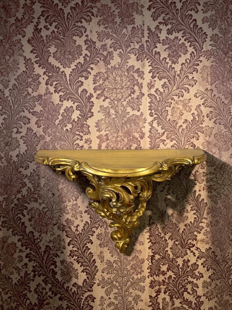 console baroque dorée vintage/table suspendue, Enlèvement