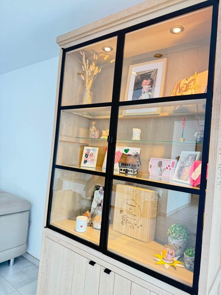 Vitrine en chêne, Enlèvement, Comme neuf, Chêne