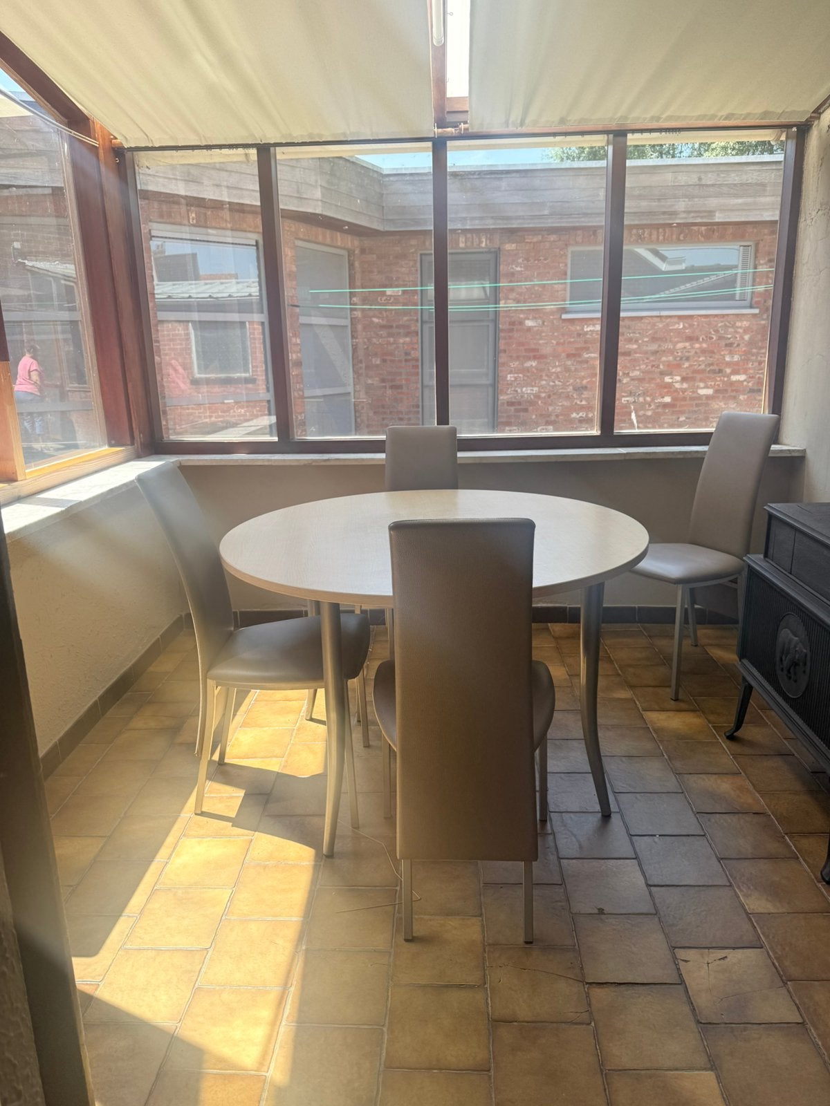 Keukentafel met 4 stoelen, Huis en Inrichting, Ophalen, Gebruikt, 100 tot 150 cm, Rond