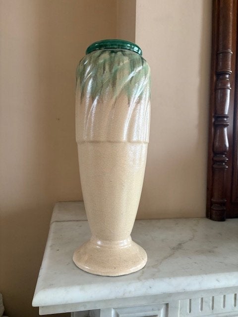 XL Art Deco Vaas - druipglazuur 40 cm, Antiek en Kunst, Ophalen
