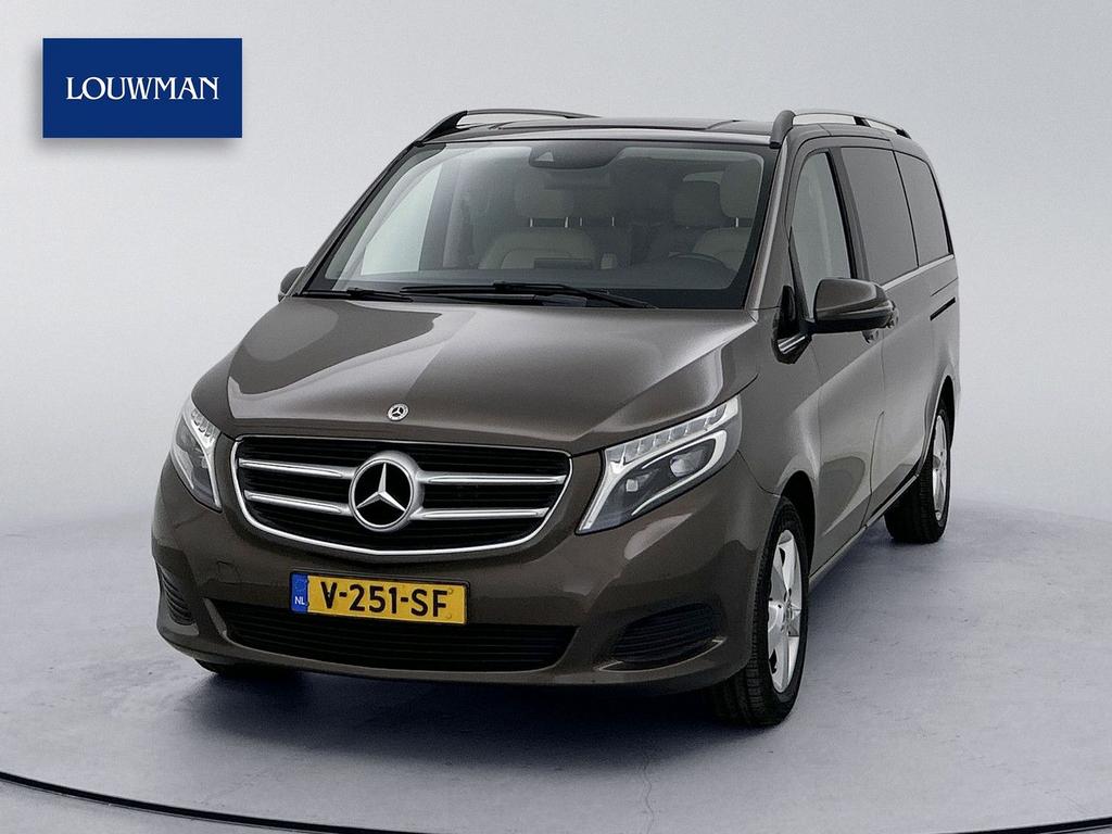 Mercedes-Benz V-klasse 220d Lang DC Leder Dubbele cabine Cam, Auto's, Mercedes-Benz, Automaat, Monovolume, Bruin, Bedrijf