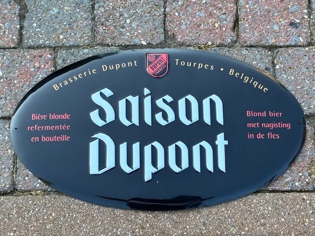 Brasserie Dupont, plakkaat licht metaal, Ophalen of Verzenden, Zo goed als nieuw, Reclamebord
