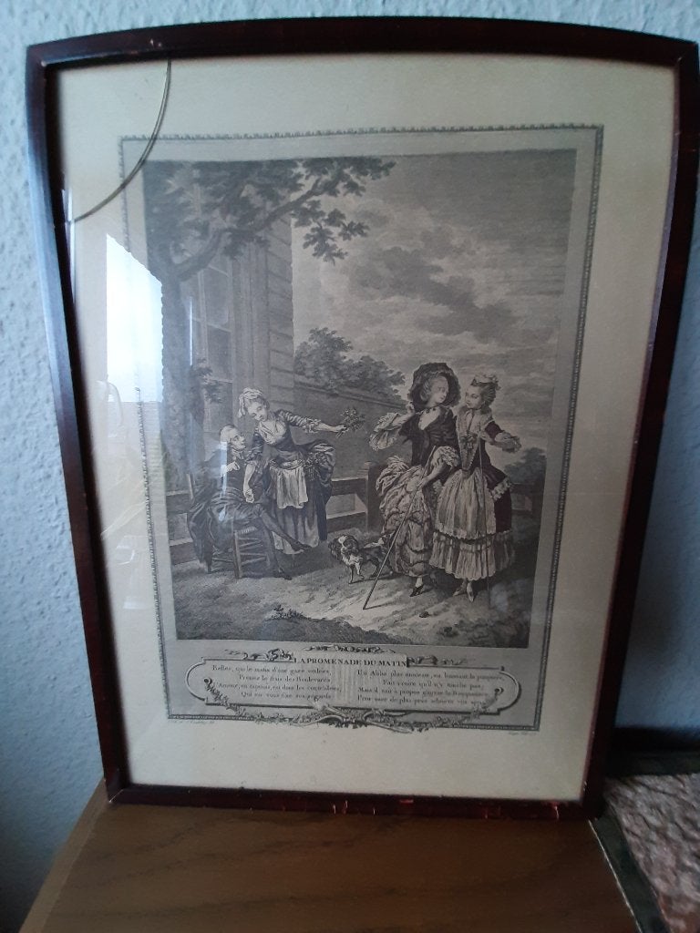kader met afbeelding la promenade du matin, Ophalen