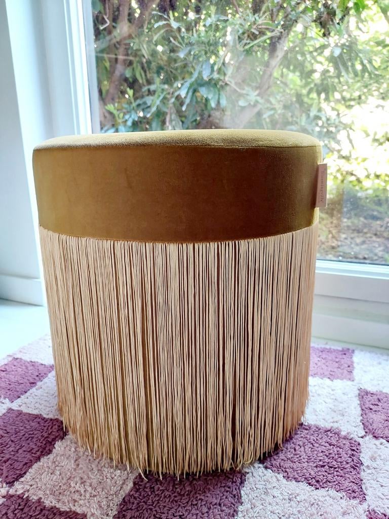 Toffe velvet hocker / poef, Maison & Meubles, Enlèvement