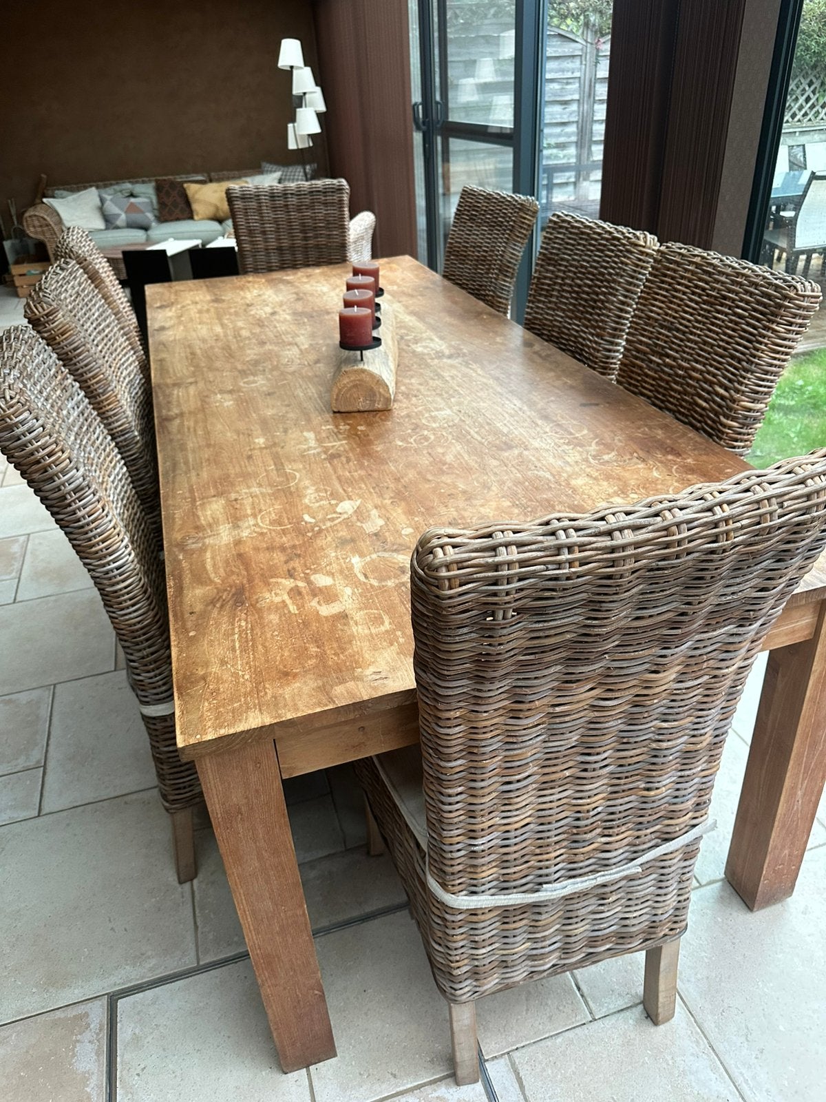 10 Chaises en rotin, Enlèvement, Utilisé, Gris