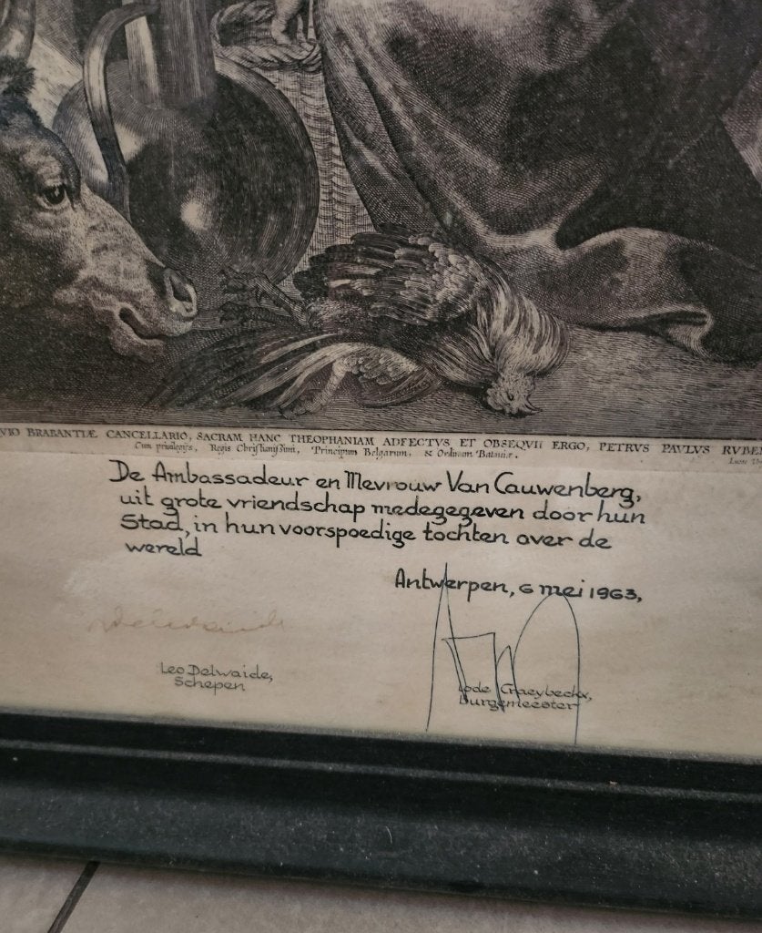 Aanbidding der herders geschenk van burg. L.Craeybeckx 1963, Antiek en Kunst, Ophalen, 67 cm, Religie, 98 cm
