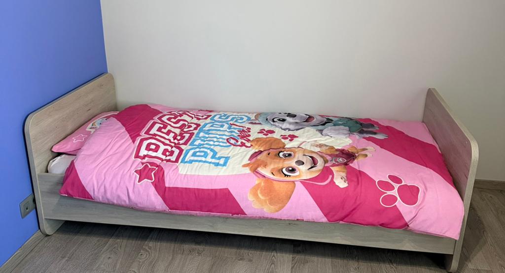 Eenpersoonsbed met lattenbodem en matras, 85 tot 100 cm, Zo goed als nieuw, 180 cm of meer, Ophalen