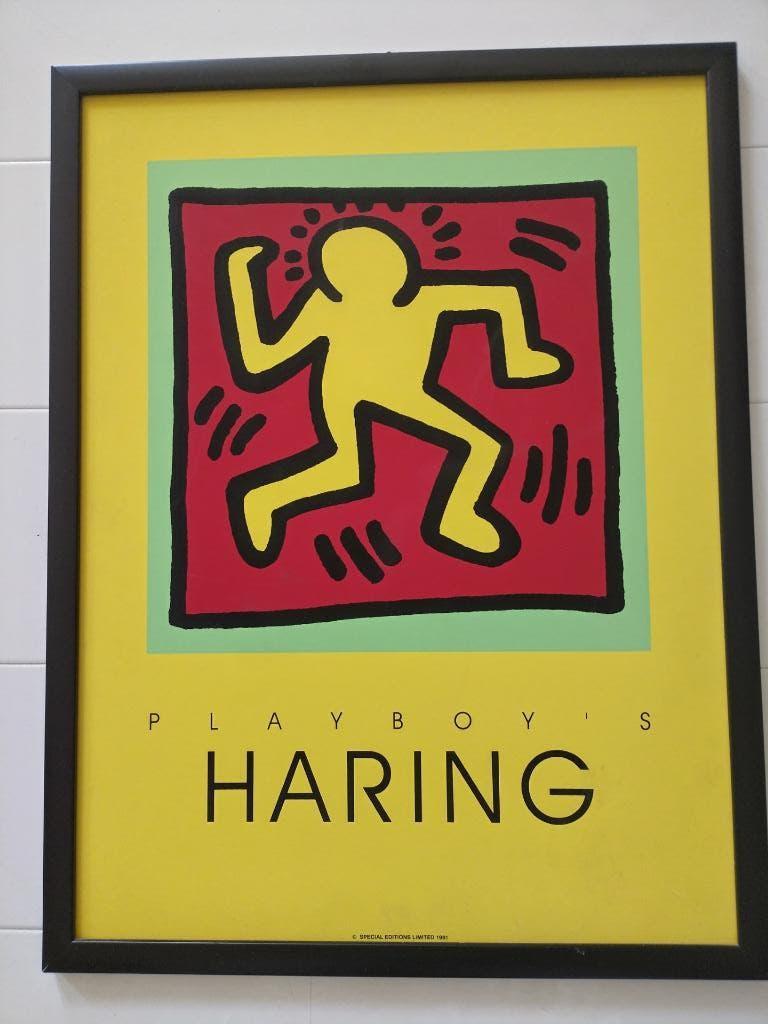 Sérigraphie Playboy de Keith Haring encadrée 65x50 cm., Antiquités & Art, Enlèvement ou Envoi