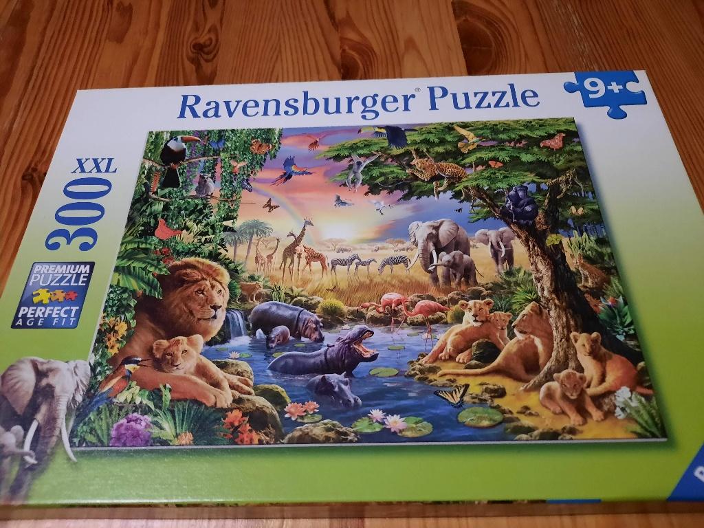 Puzzel 300 stuks - Dieren aan drinkplaats, Hobby en Vrije tijd, Ophalen, Minder dan 500 stukjes, Gebruikt, Legpuzzel