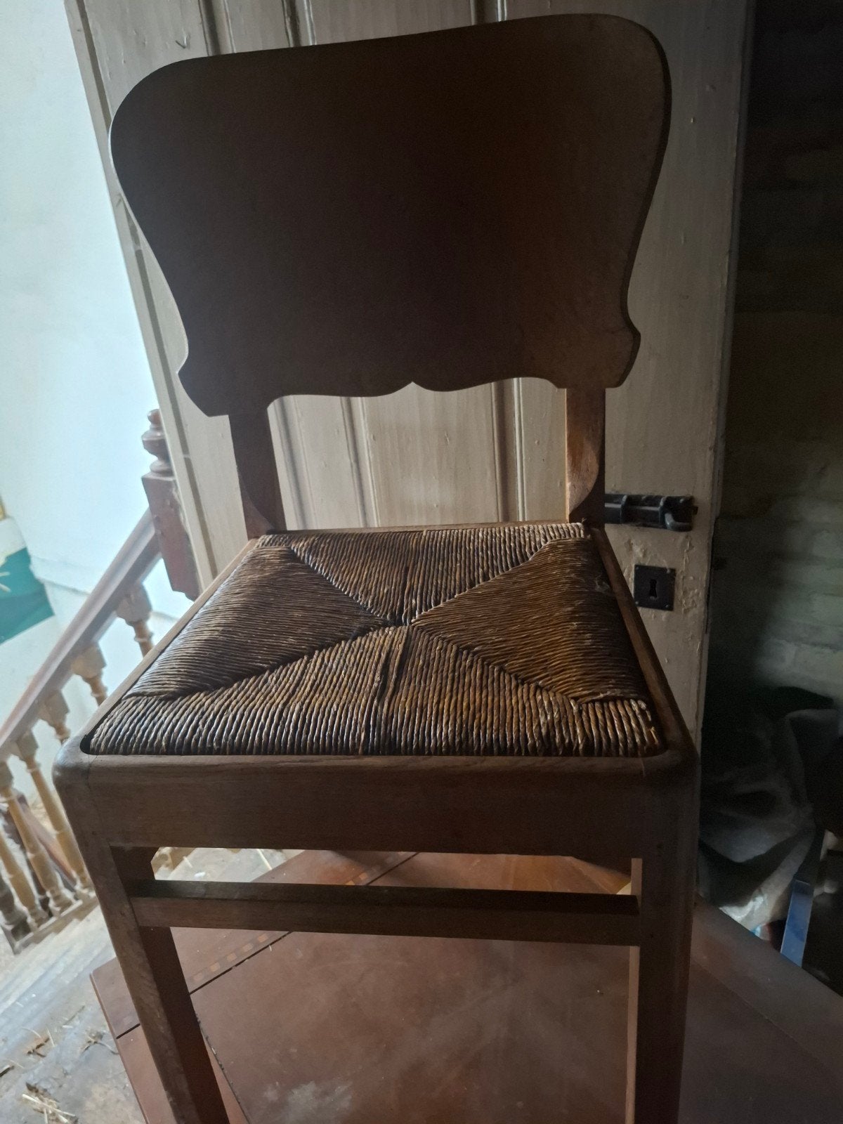 4 stoelen met rieten vlak, Ophalen