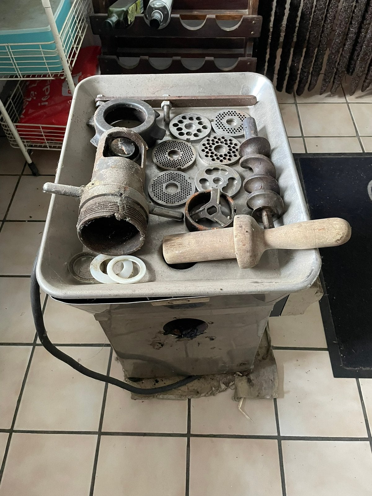 Industriële vintage slagers werkmachines/ gereedschap, Antiek en Kunst, Ophalen