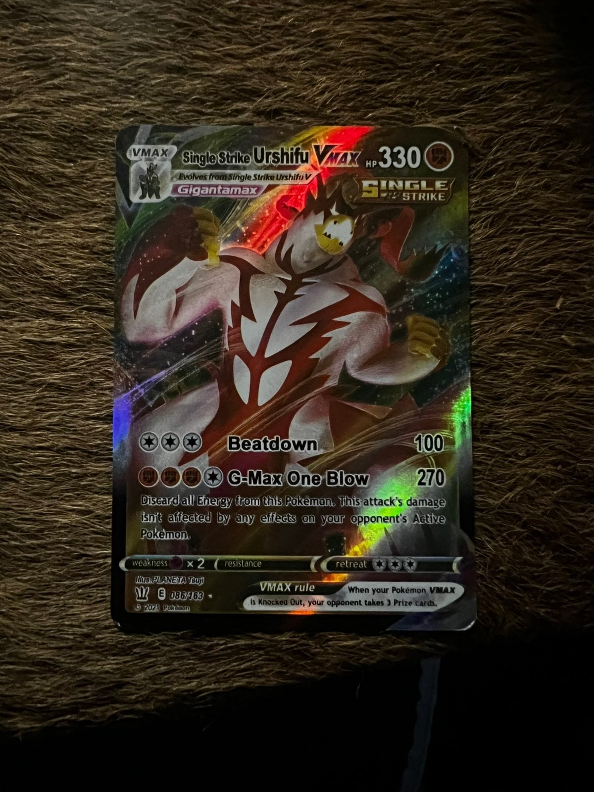 Pokemon Single Strike Urshifu VMAX #168/163, Enlèvement ou Envoi, Utilisé