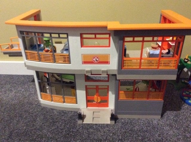 Playmobil ziekenhuis met extra's, Kinderen en Baby's, Ophalen, Zo goed als nieuw, Complete set, Gebouw
