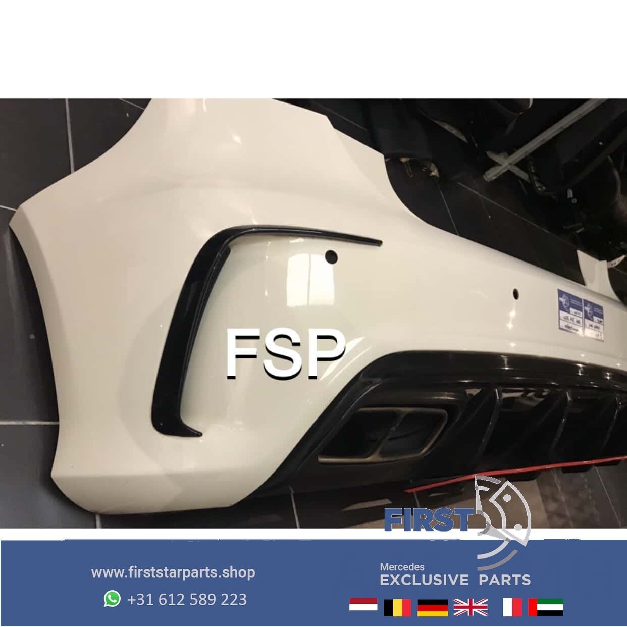 W176 A45 FACELIFT AMG ACHTERBUMPER WIT COMPLEET Mercedes A K, Gebruikt, -, Ophalen of Verzenden, Achter